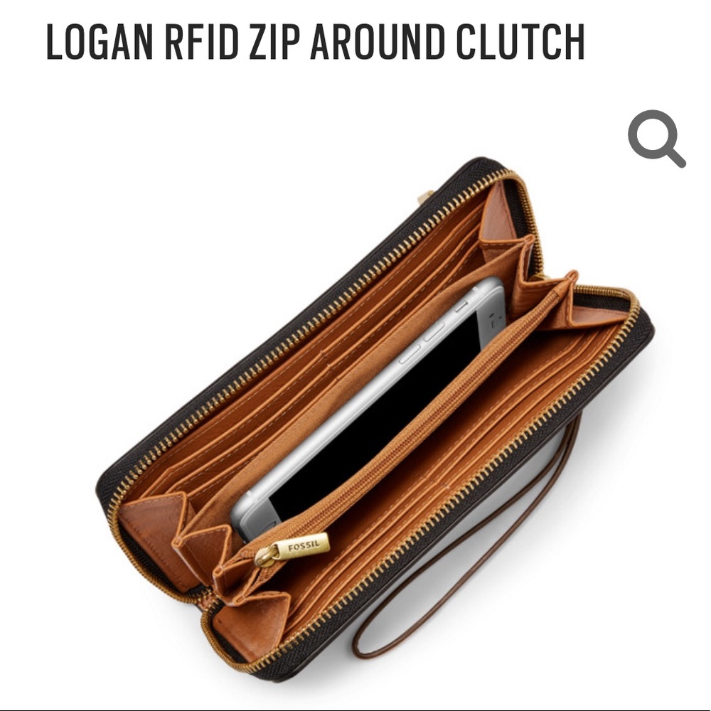 New! Fossil RFID Logan Clutch/Wristlet or Wallet - Picture 4 of 8